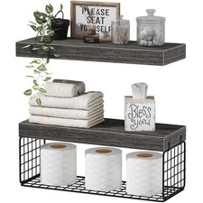 Bathroom Shelves Over Toilet Wall Mounted Floating Shelves Toilet Paper Stor...