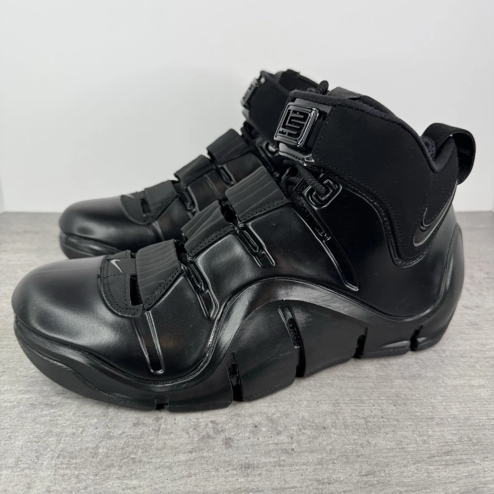 Nike Zoom LeBron IV 4 Basketball Shoes - Triple Black - FJ1597-001 Men's Size 10 - Image 2 of 4