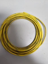 12 AWG YELLOW W/ BLUE STRIPE THHN  THWN STRANDED COPPER WIRE 25 FEET GROUND
