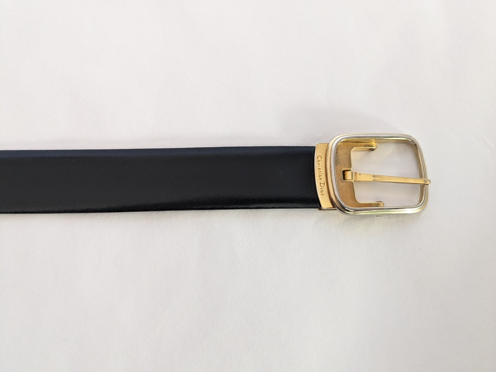 Christian Dior Men's Reversible Belt Gold Buckle Blac… Gem