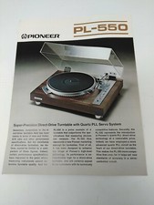 Pioneer PL-550 giradischi vintage brochure opuscolo libretto anni 70