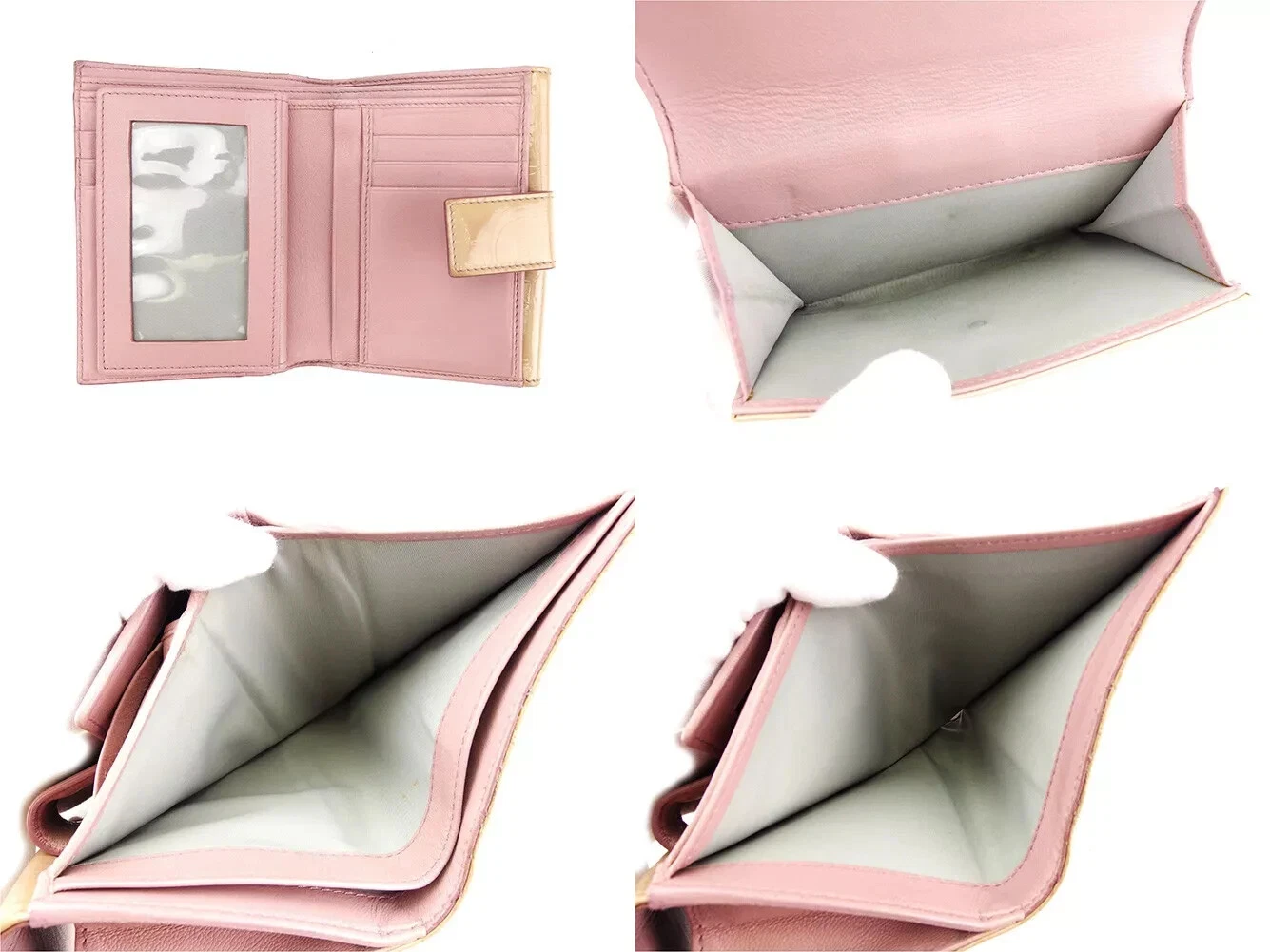 Sac à main portefeuille Dior portefeuille pliant trotteur rose femme authentique d'occasion A1697