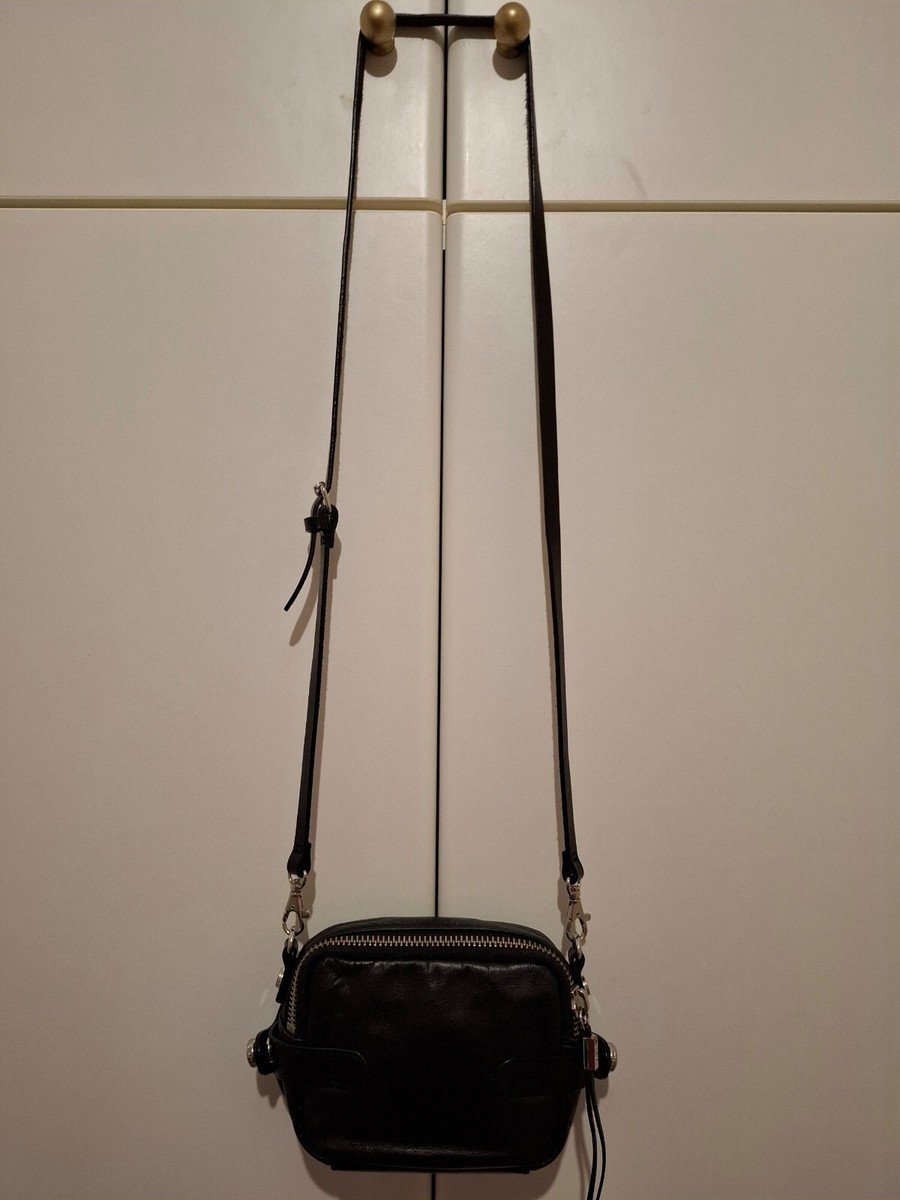 Vintage Y2K Diesel Black Leather Crossbody Bag Studs FREE Import