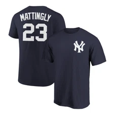 Don Mattingly T-Shirt New York Yankees Player Name and Number Soft Jersey Tee