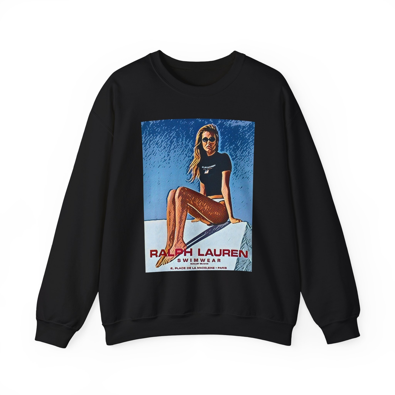 Ralph Lauren Retro Ad Art Graphic Print Unisex Heavy Blend™ Crewneck Sweatshirt