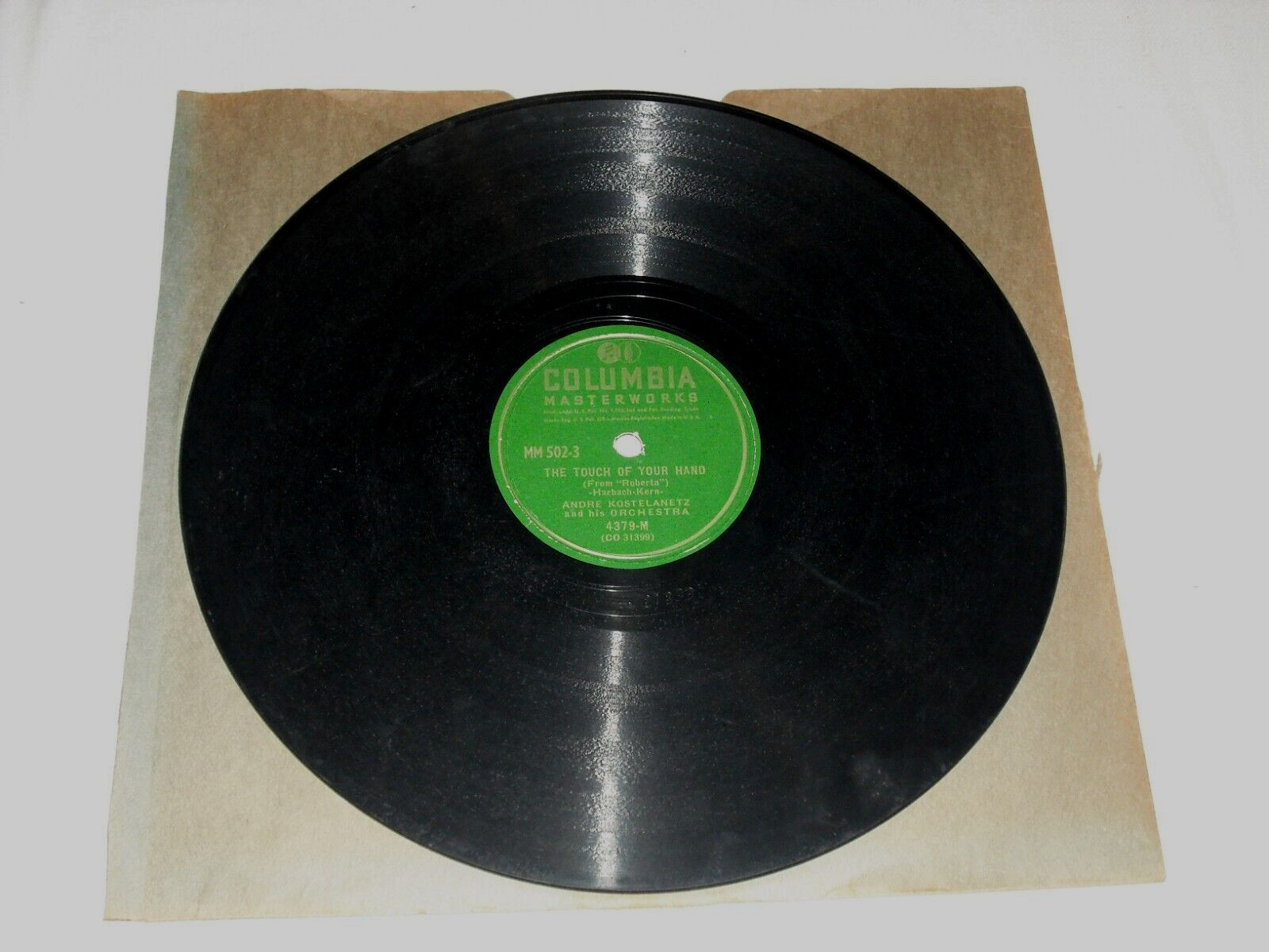ANDRE KOSTELANETZ-The Touch Of Your Hand (1942) COLUMBIA 10" Shellac Single