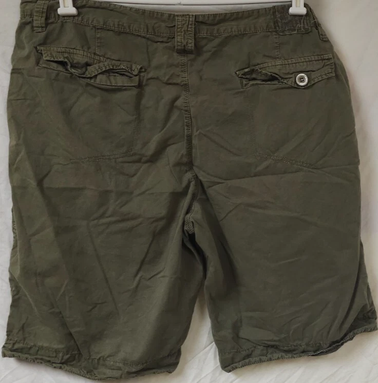 Stone Touch Mens 40x12 Green Relaxed Khaki Chino Grunge Cotton Outdoors Shorts - Image 4 of 4