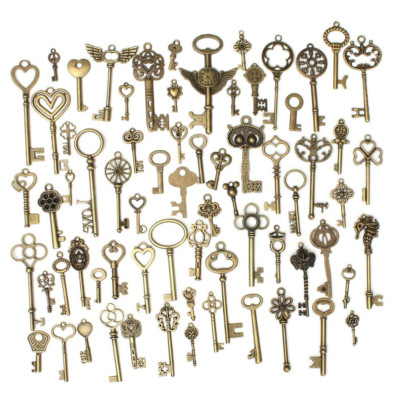 69 Stück Stylishe Retro Bronze Schlüssel