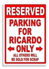 Personalized Parking Sign Wall Decal Metal Sign No Parking Customized RICARDO