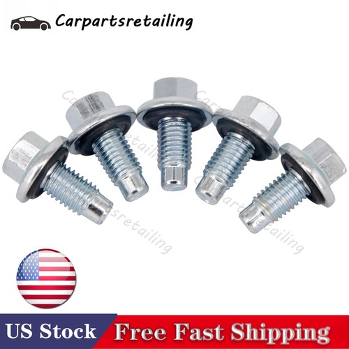 5x 11562588 Engine Oil Pan Drain Plugs with Seal O-rings For GM Buick Cadillac - Picture 5 of 12