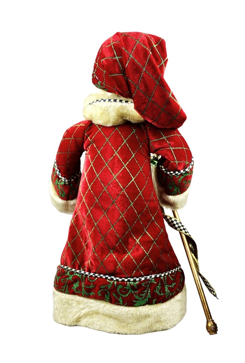 Mackenzie Childs Courtly Check Christmas Magic Santa With Staff