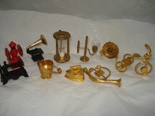 Lot Of 10 Copper Cost iron Doll House Miniature Accessories Bike, student lamp