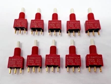 Lot of 10 SPDT Momentary Mini Push Button Switch, 700A .4VA SP7 E-Switch