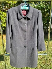 Women's Anne Klein Dark Gray Wool Blend Coat / Size 6 Petite