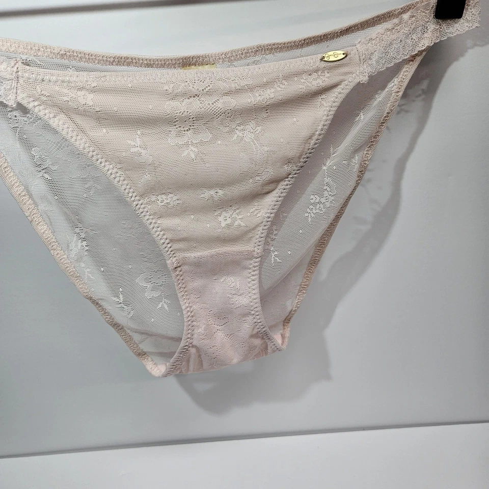 Braguita Jessica Simpson Ultra Coqueta Sexy Floral Color Marfil Transparente Corte Bikini Med. Foto 3 de 4