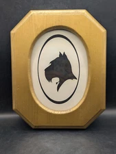 Vintage Silhouette of a Schnauzer Dog in a Wood Frame, Heirloom Silhouettes