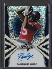 2019 Leaf Metal Flash DAMARKUS LODGE Navy Prismatic Auto RC 38/50 Buccaneers WR