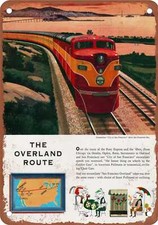 METAL SIGN - 1950 Southern Pacific Overland Route - Vintage Rusty Look