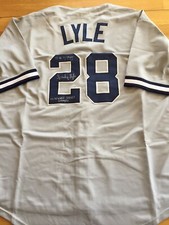 Yankees Sparky Lyle signed Jersey With two inscriptions WCOA 
