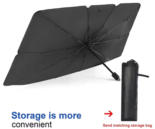 Folding Car Sunshade Umbrella for Windshield & Side Windows – UV Protection, - Picture 2 of 3