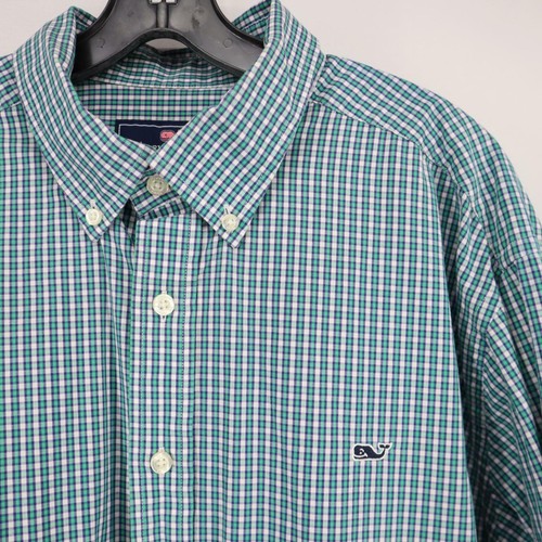 Dress Shirt Size XL Mens Green Plaid 