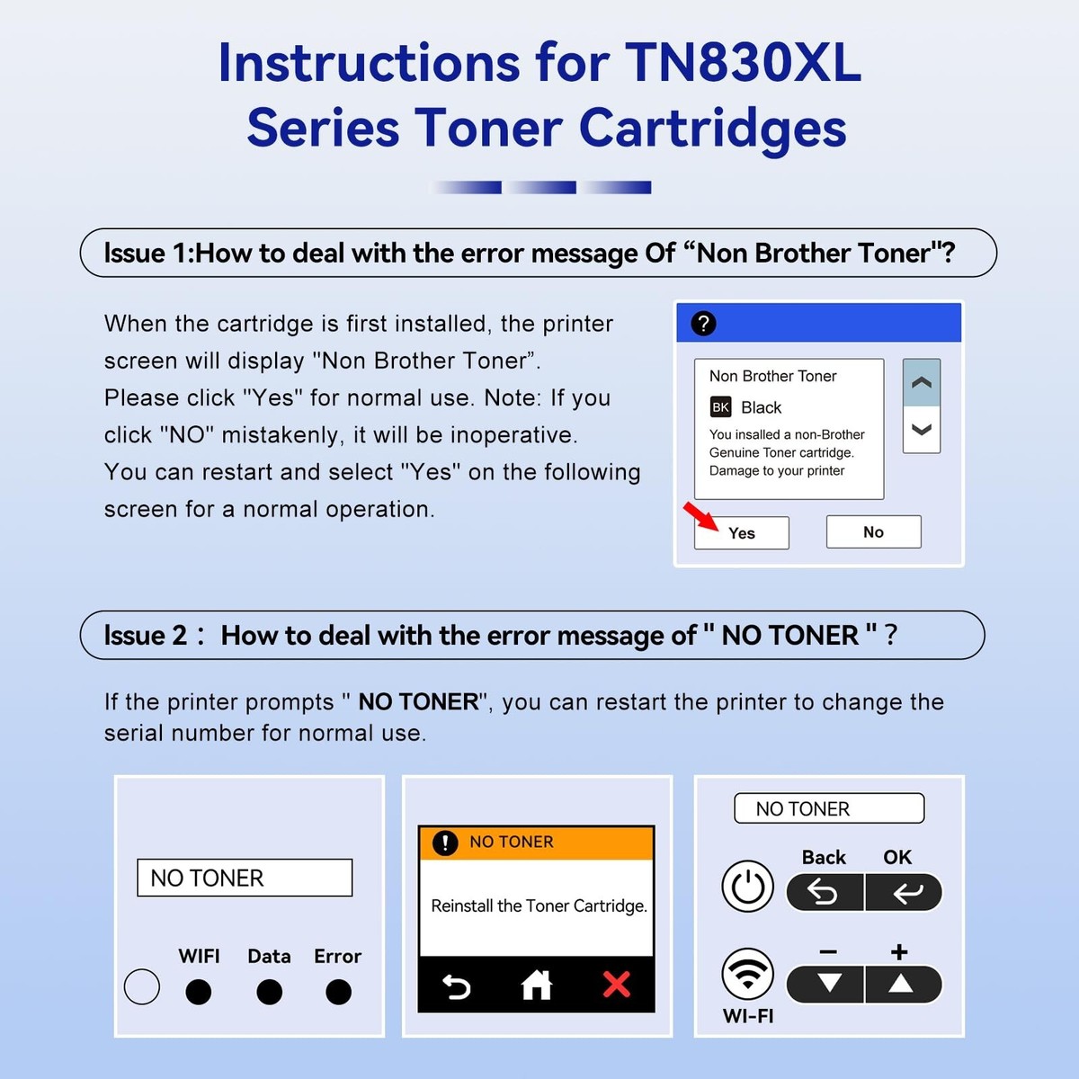 TN830XL TN830 XL/V/R Toner Compatible Replacement for Brother
