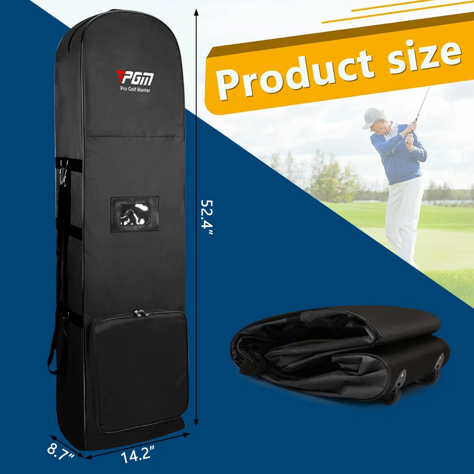 Funda rígida protectora rodante para palos de golf con ruedas para bolsa de golf Foto 2 de 4