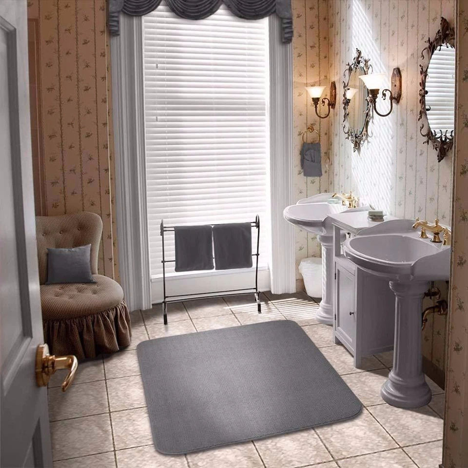 SKID-RESISTANT RUG living area carpet kitchen floor mat GRAY - Image 3 of 4