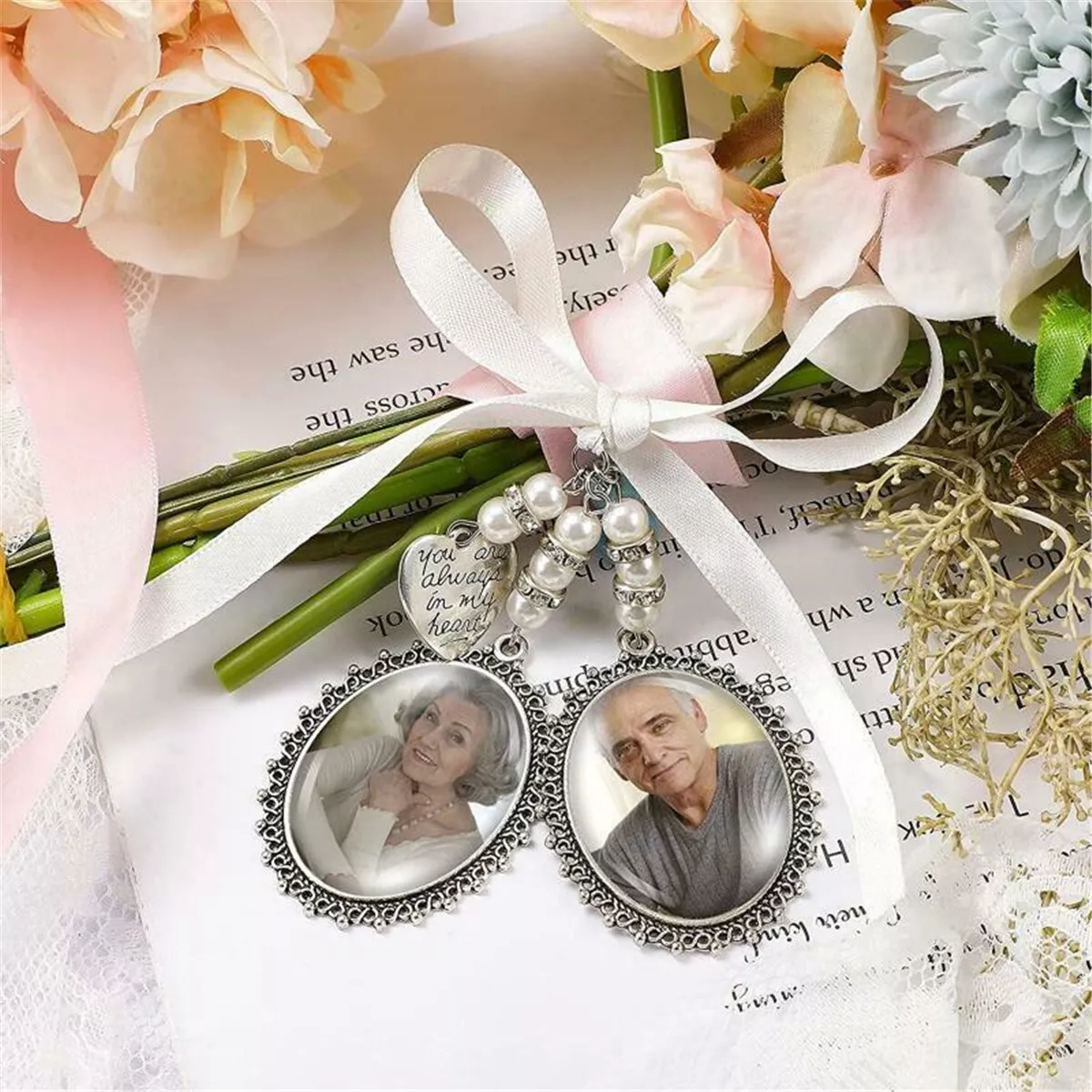 Picture charm for bridal deals bouquet
