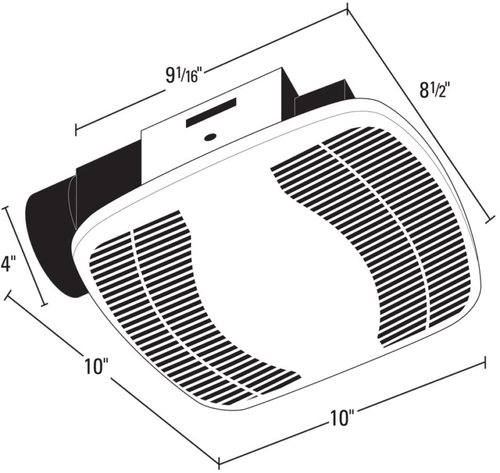 CEILING EXHAUST BATH FAN 100 CFM Air Vent Extractor White Bathroom ...
