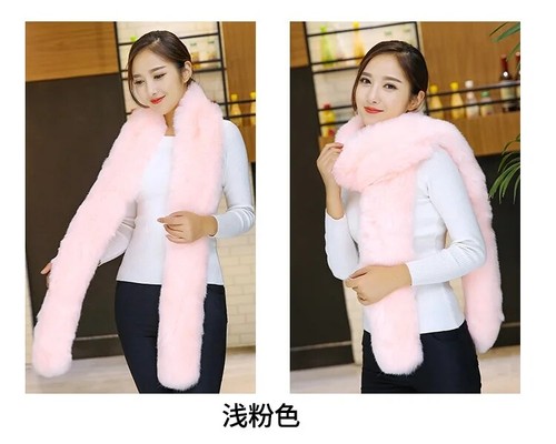 Long Men Women Faux Fur Collar Winter Warm Wrap Stole Scarf Shawl Shrug 180cm - Picture 13 of 54