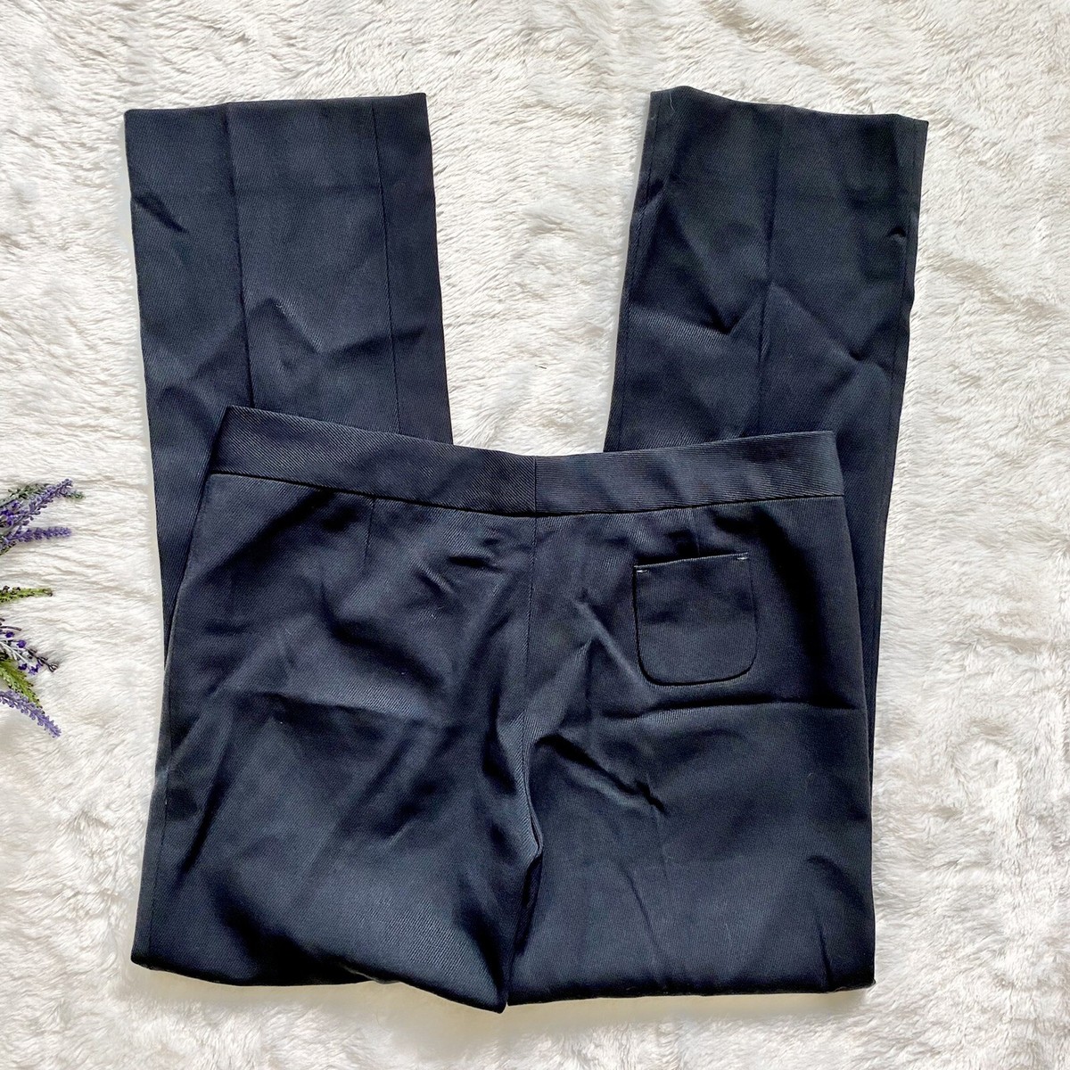 Miu Miu Black Twill Dress Pants Size 44/ US 8 Wool Straight Miu Miu Black Twill Dress Pants Size 44/ US 8 Wool Straight