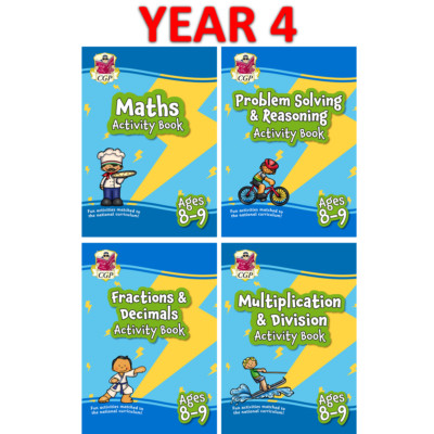 KS2 Year 4 Maths Home Learning Activity Workbooks Bundle wit Answer Ages 8-9 CGP