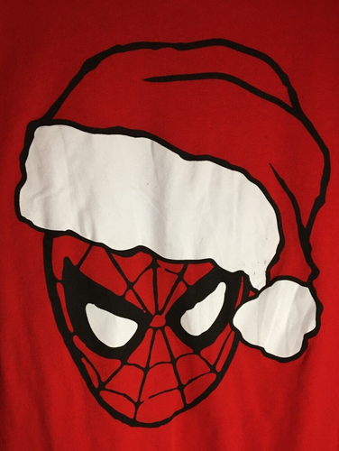Marvel SPIDERMAN Red Santa T-shirt Boys Size 2XL (18) Spidey - Picture 3 of 4
