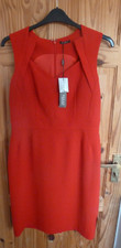 ROMAN RED  SHAPED NECK CALF BODYCON DRESS 14   NEW   COST £35  BNWT
