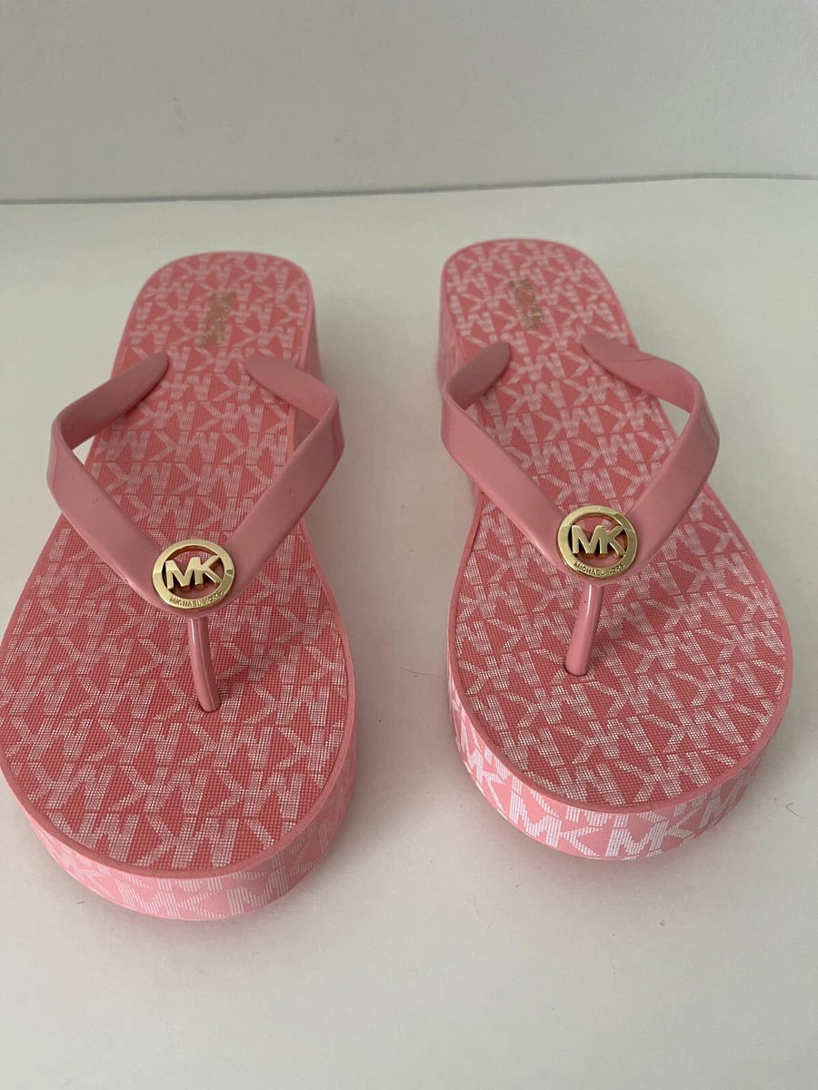Michael kors pink flip flops sale