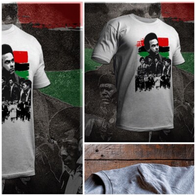 Huey P t-shirt black history month African RBG Panafrican Flag MLK March tee
