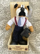 VINTAGE 1998 STUFFINS BULLDOG BUSINESSMAN PLUSH FUGURE NEVER OUT OF BOX
