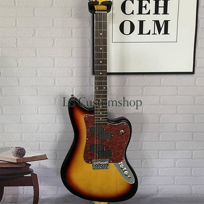 Custom 12 String Jag Electric Guitar Sunburst Solid Body 22 Fret Chrome Hardware