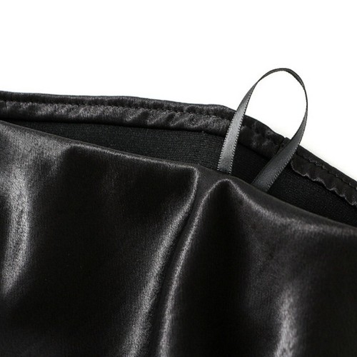 Damen Glänzend Satin Kunstseide Rock Spitzenrand Midi Halb Kleid Party Elegante - Bild 8 von 19