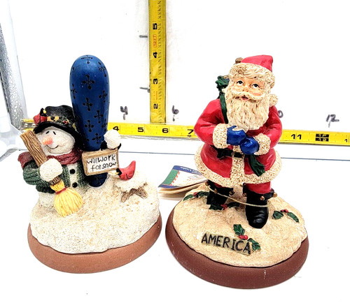 Christmas Shaker Hearth Cookie Press Snowman / Santa   Set of 2