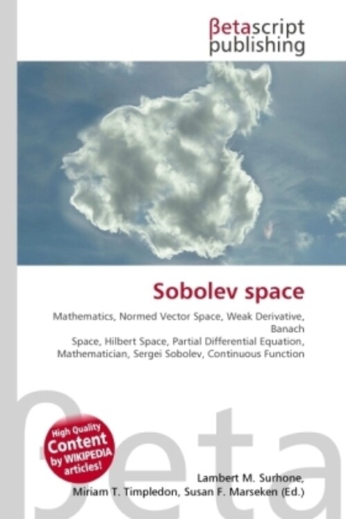 Lambert M. Surhone (u. A.) | Sobolev Space | Taschenbuch | Englisch