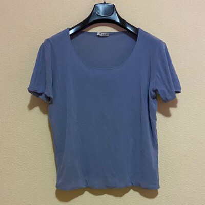 Wood T-Shirt Größe 46 Farbe Lavendel Lila Basic Casual Chic Made in Italy