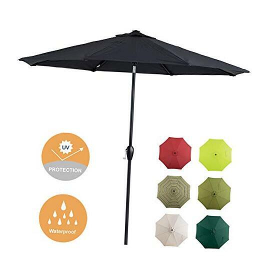 Tempera 9 Ft Patio Umbrella Outdoor Garden Table Umbrella With 9ft Space Grey For Sale Online