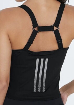 ADIDAS Parley Run For The Oceans Black Multi Sport Training Tank Top Womens Sz S