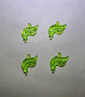 Lego Lot Of 4 Trans Bright Green Feathers Feather Hat Minifig New Knight Castle