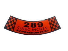 1963 - 1968 Ford Mercury 289 4v Air Cleaner Decal Sticker Mustang Falcon Comet