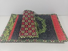 Set of 6 Quilted Christmas Placemats Embroidery Trees Holly Different Patterns