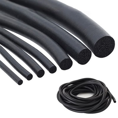 Black EPDM Rubber Foam Sealing Strip Round Bar Door Seal Diameter Φ5mm~20mm
