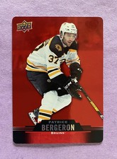 2020-21 TIM HORTONS DIE CUT RED PATRICE BERGERON RED #DC-36 BOSTON BRUINS